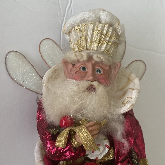 Mark Roberts English Muffin Fairy Orn Red and Gold Holiday Ornament - Picture 6 of 8